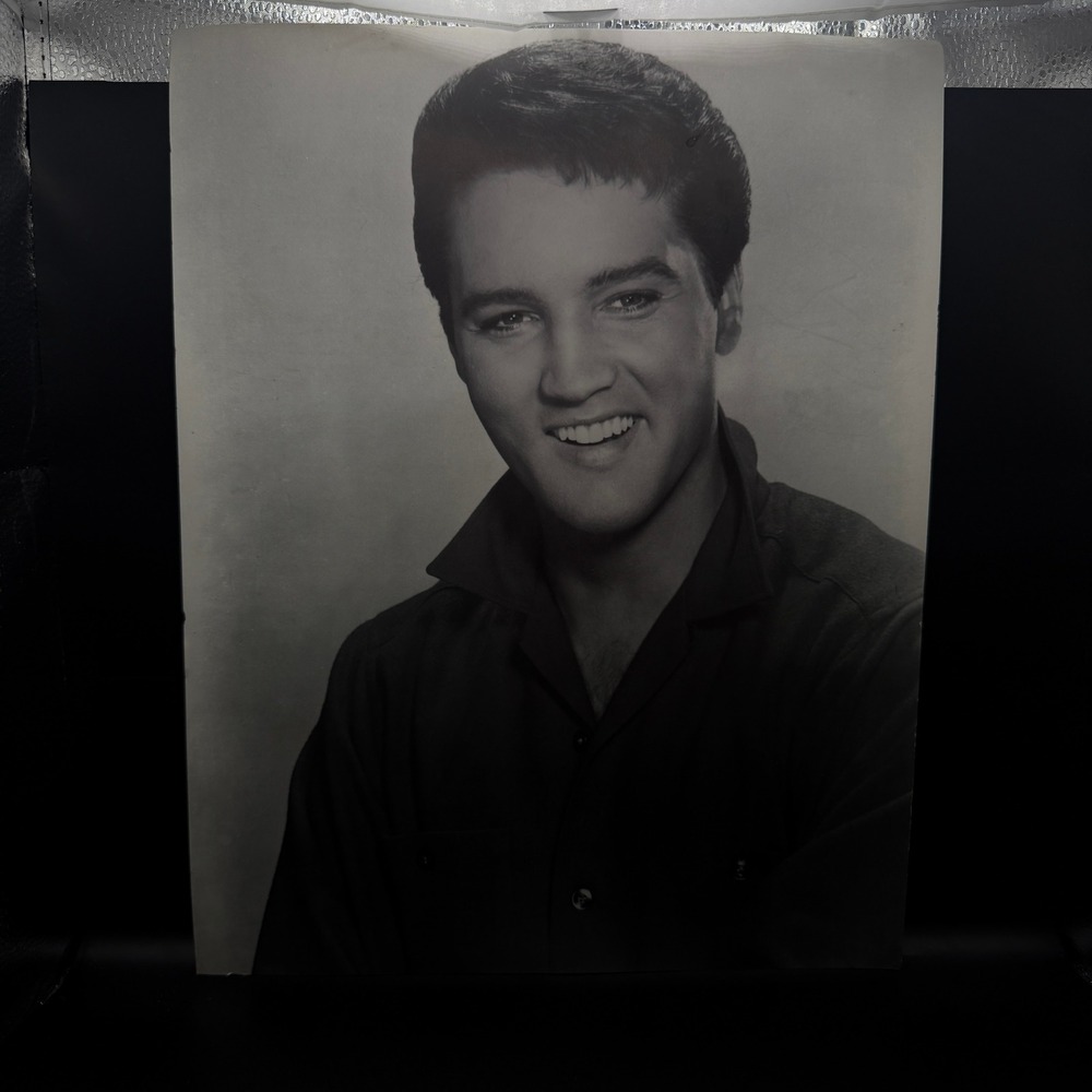 Vintage Elvis Presley Black and White Portrait Photo Print 11x14 Music Decor